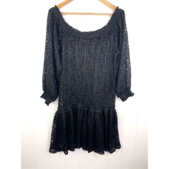Free People Carina Meadow Lace Dress Black Size M MSRP $350‎ - Picture 11 of 14